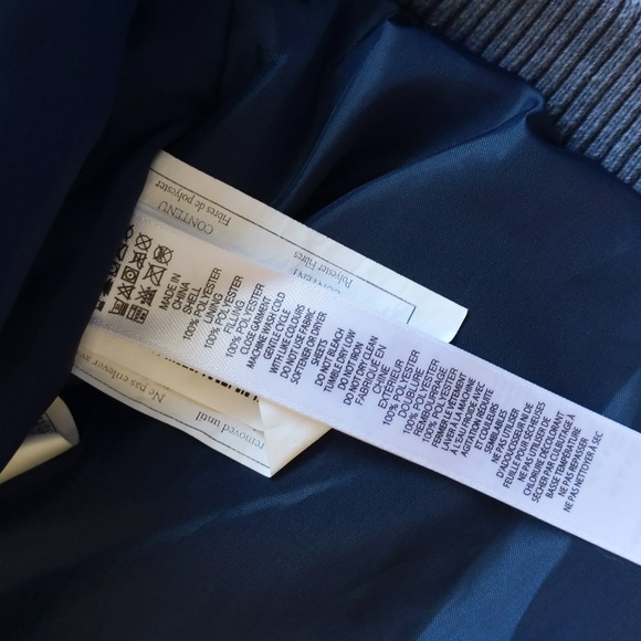 joe fresh padded navy bomber jacket with ribbed trim 6-12 months baby boy - Picture 3 of 8